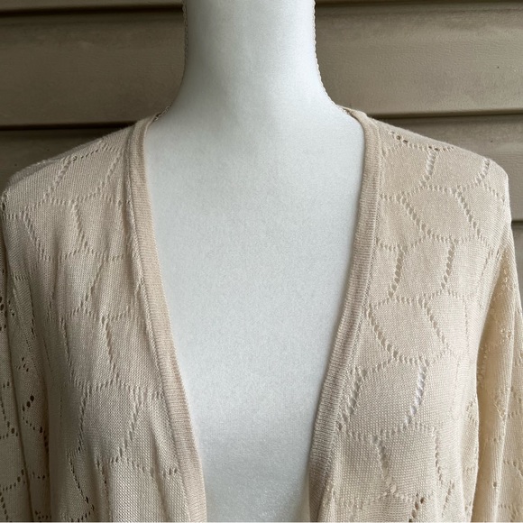 •Charter Club• Pointelle Open Front Cardigan - Size 3X - Picture 3 of 7